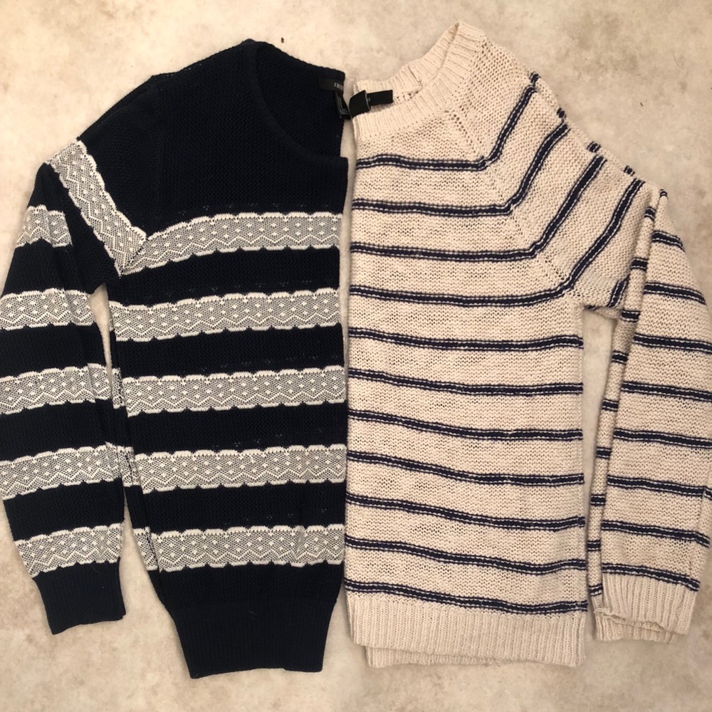 Two Forever 21 Striped Knitted Sweaters | Size:M/L